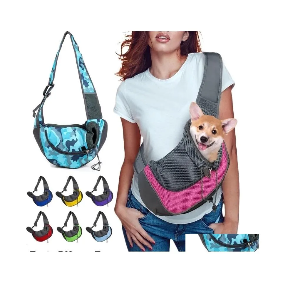 Portador de cães Puppy Puppy Carry S/L Viagem ao ar livre Dog Shoder Bag Mesh Oxford Single Comfort Sling Tote Shoders Inventário Loles Dhose