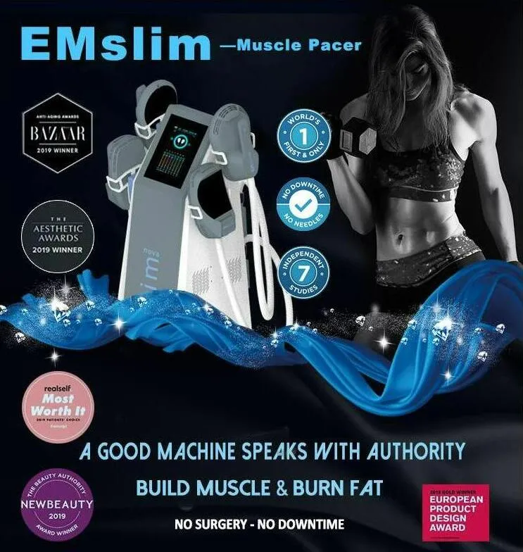 Spa Anv￤nd kroppsformning av bantning av fettborttagning Muskelstimulering Byggande Hiemt RF 4 Handtag Hiemt Emslim Beauty Machine