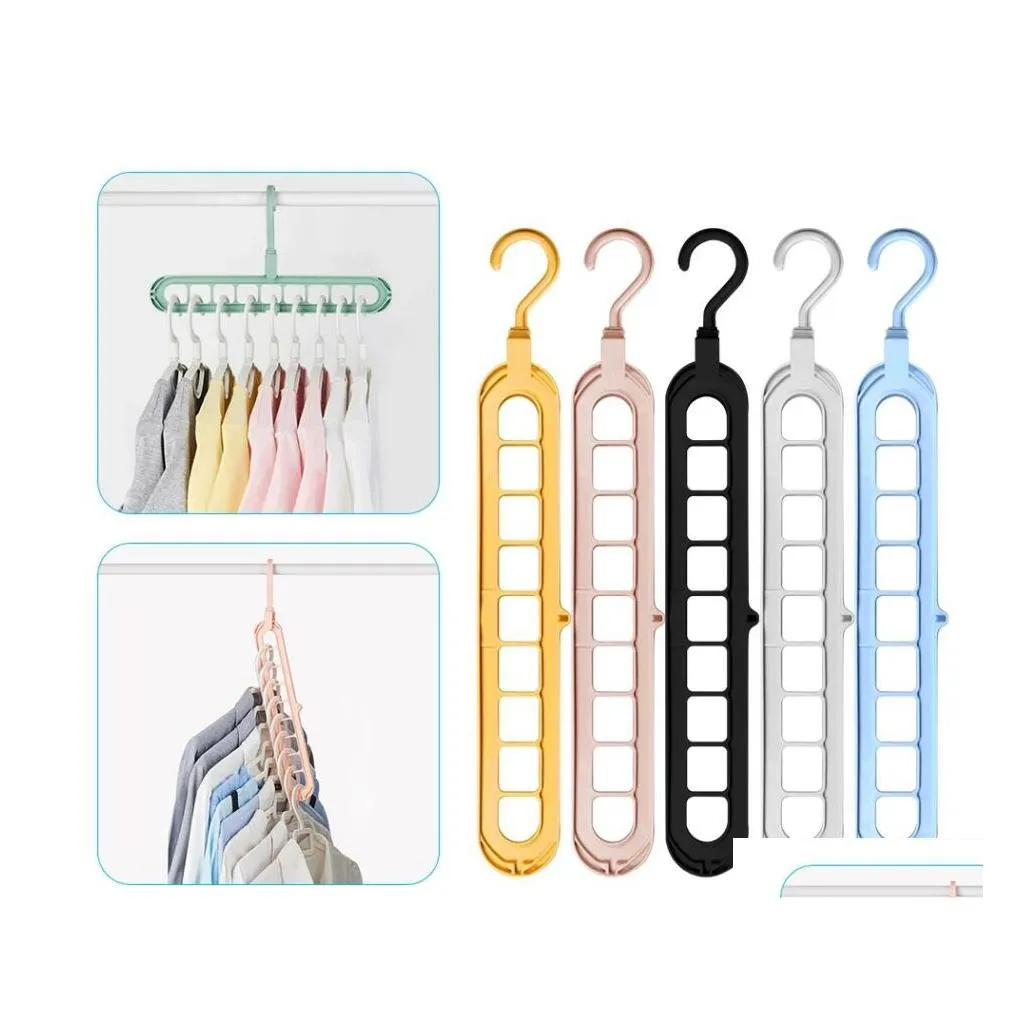 Hooks Rails Hooks Clothes Hanger Mtiport Support Ring Clothess Drying Mtifunctional Plastic Scarf Storage Rack Inventory Wholesale Dhcj3