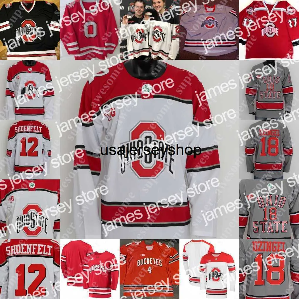 Maillots de hockey Ohio State Buckeyes Jersey Tate Singleton Mason Lohrei Mark Cheremeta Travis Treloar Gustaf Westlund Grant Gabriele Dominic Vidoli