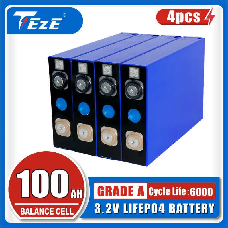 4pcs 3.2v 100ah LifePo4 بطارية عميقة دورة DIY 12V سعة كبيرة ل RV Solar Energy Scony