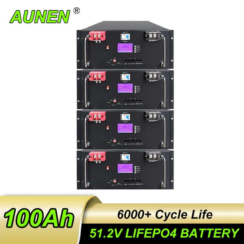 AUNEN 48V 100AH ​​200AH CATL LIFEPO4 Серверный батарея 5,12KWH 5 кВт -литий -литий -фосфатный модуль аккумулятора для домашнего storge