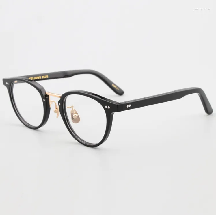 サングラスフレーム日本の手作り酢酸眼鏡フレーム女性ビンテージの光アイウェア交換可能レンズ処方レトロメガネ