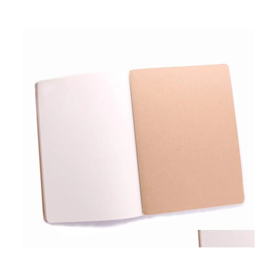 Bloc-notes Personnalisé Logoblank Papier Kraft A4 A5 B5 Cahier D'exercices Étudiant Journal Notes Livre De Poche Fournitures D'étude Scolaire 30 Feuilles Au U 568 Dhqj2