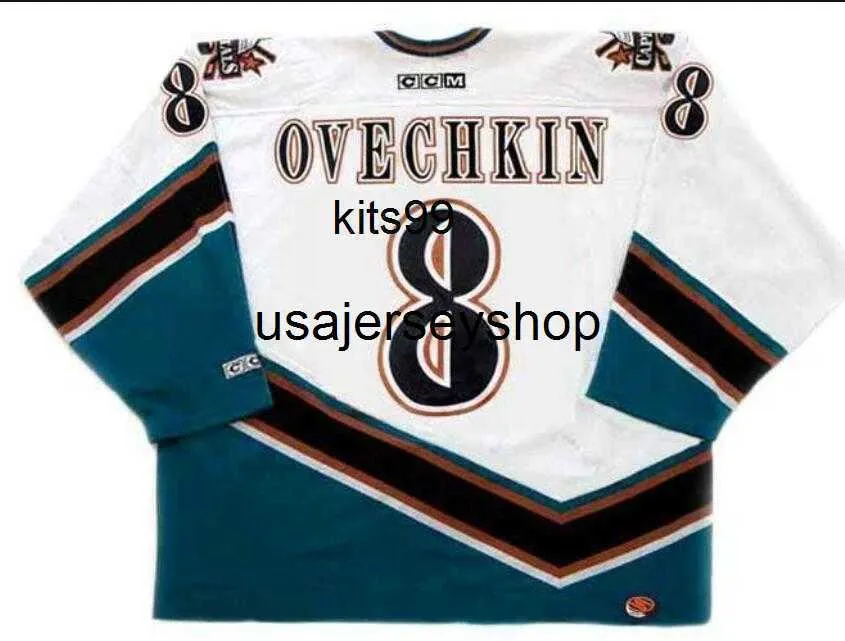 broderie hockey # 8 ALEXANDER OVECHKIN 2005 STYLE Hockey Jersey ou personnalisé n'importe quel numéro de nom chandails