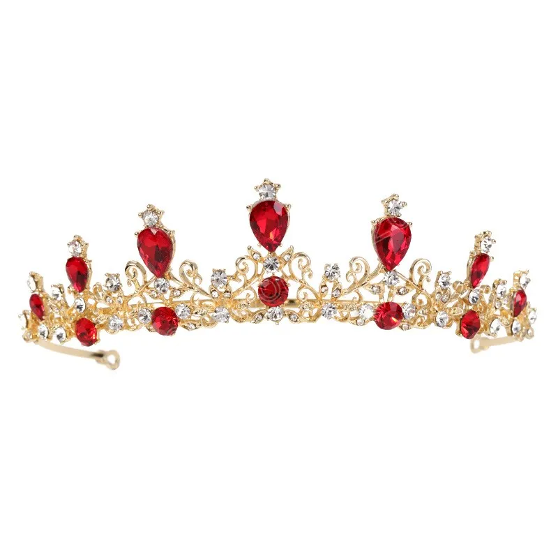 Accessori capelli con corona di cristallo di strass diademi da sposa vintage da sposa Copricapo da principessa color oro argento