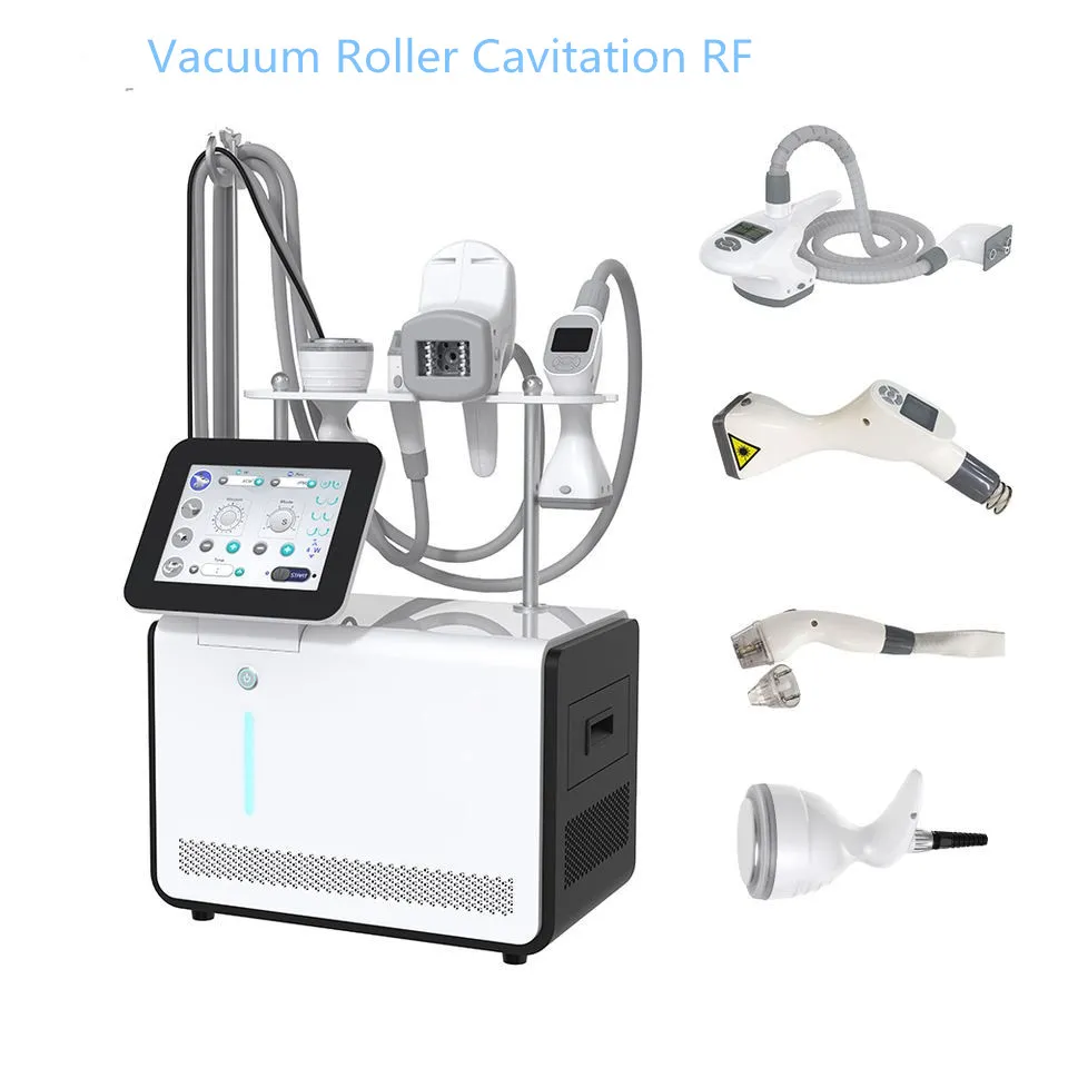 5 I 1 Body Slimming Cavitation Vacuum Roller Massage RF Ansikt Lyft Vela Body Shape Fat Reduction Cellulite Borttagning Maskin för salong