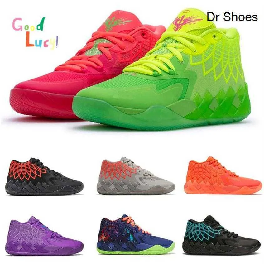 Sapatos de basquete aut￪nticos 1 Lamelo Ball MB.01 Black Blast Queen City All Blue Rick e Morty Galaxy Buzz Sports Sports Shoe T￪nis