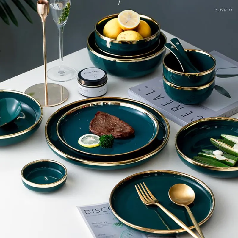 Assiettes De Table De Luxe En Porcelaine, Service De Table Complet