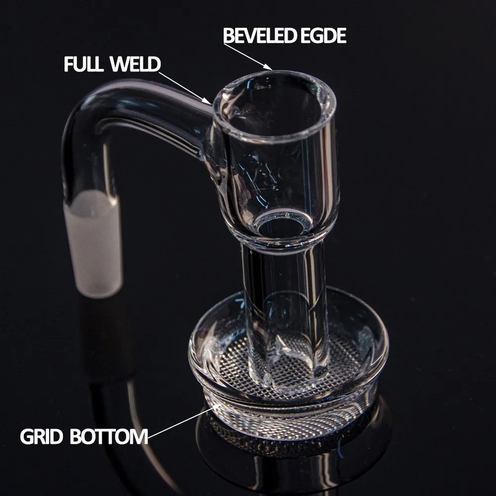 Full weld quartz terp slurper smoking accessories beveled edge grid bottom banger nail 10mm 14mm 18mm seamless blender