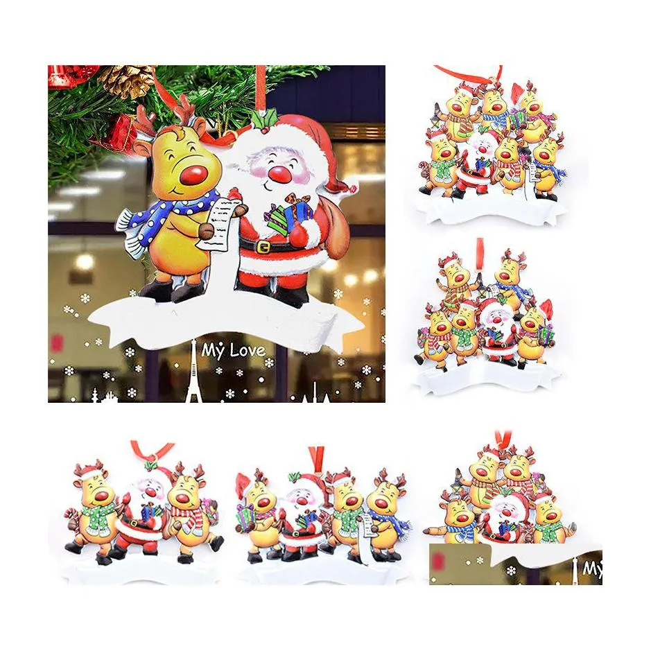 Decorazioni natalizie 2022 Resina personalizzata Ornamento di Babbo Natale Decorazione di alce carino Regalo di festa Goccia di inventario all'ingrosso Consegna Dhwtn