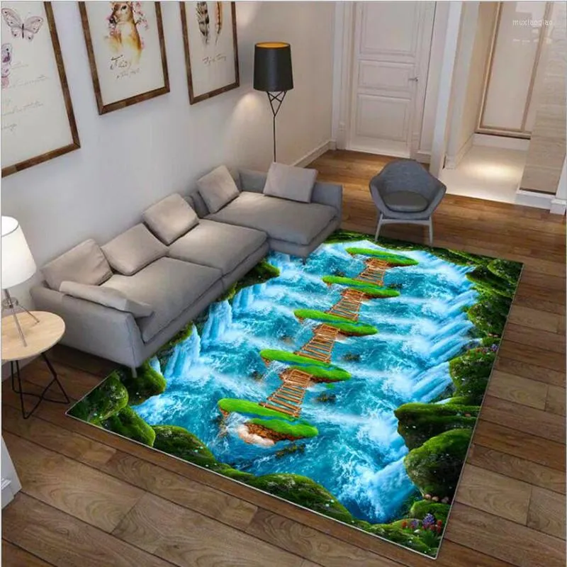 Tapis 3D imprimé grande surface tapis couloir antidérapant tapis de sol pour chambre salon Table basse tapis décor à la maison Alfombra