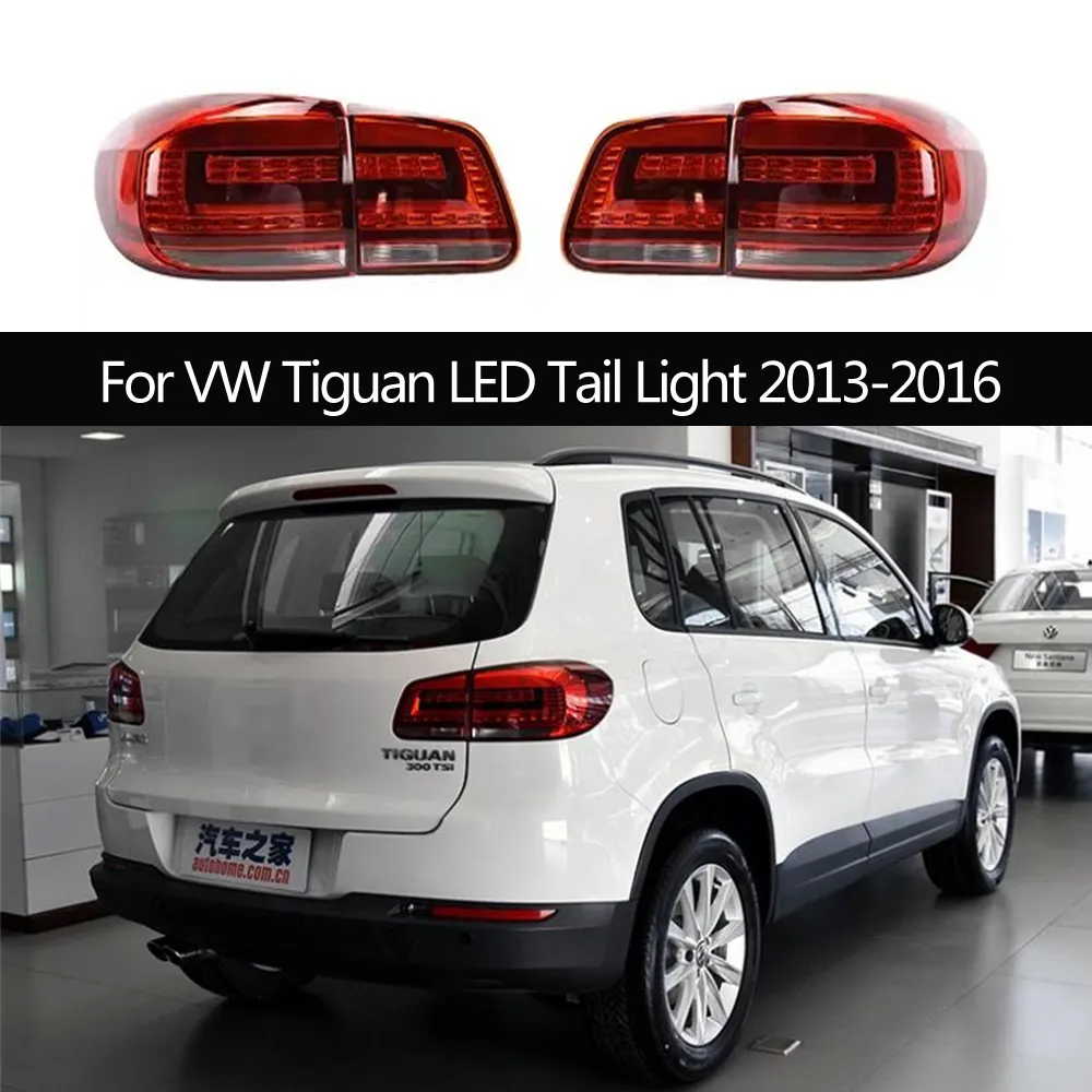 Bil Tändskor Dynamisk streamer Turn Signal Baklampan Assembly för VW Tiguan LED -bakljus Dimma Broms Omvänd körning Belysning Tillbehör