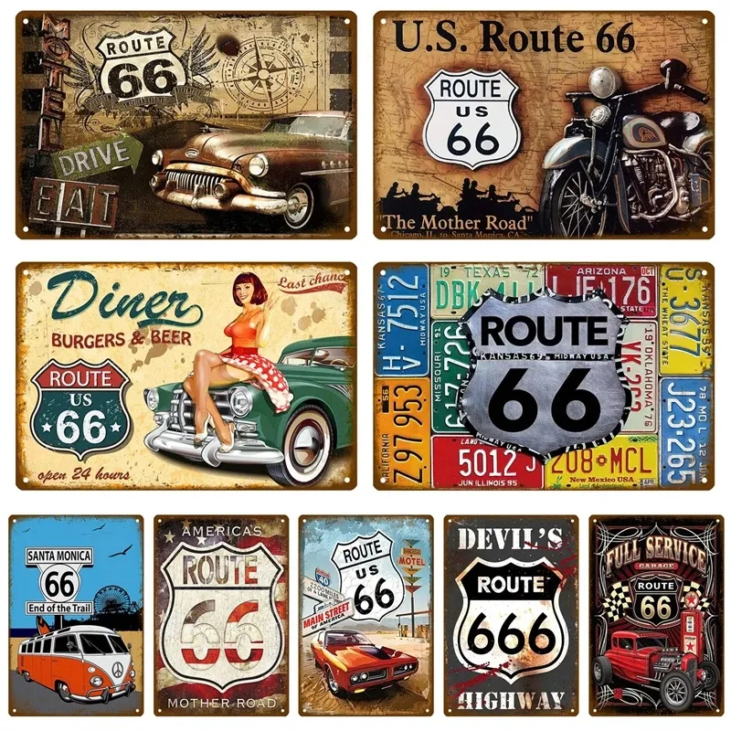 Route 66 Metal Tin Sign Wall Decor Vintage Retro... From Sherry168, $1. ...