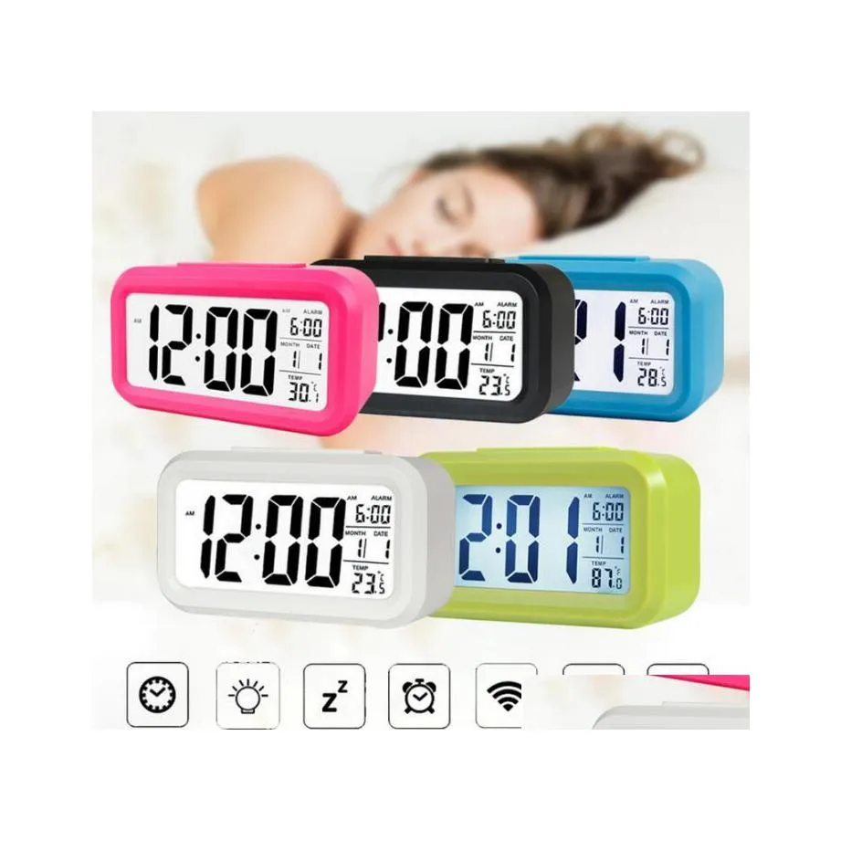 Other Hand Tools Hand Tools Smart Led Electronic Digital Alarm Clock Desktop Clocks Temperature Lazy Sn Alarms Mute Backlight Invent Dhrpv