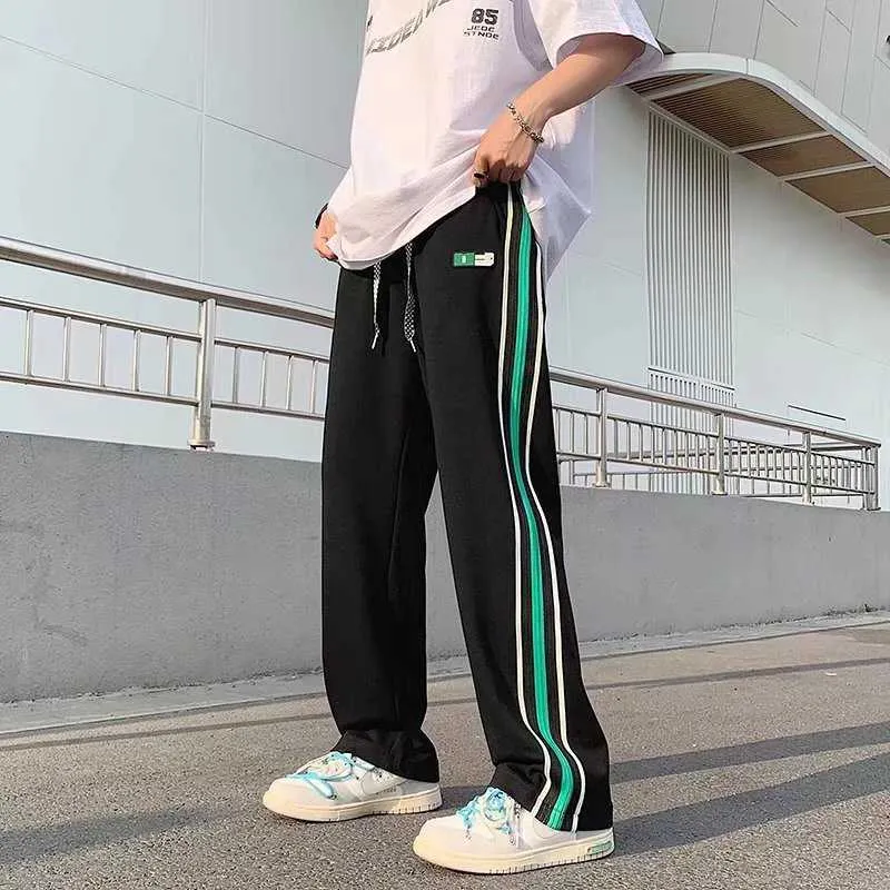 Herrbyxor 2022 ropa strips joggers män baggy tracksuit byxor byxor dagliga casual koreanska mode tröjor kvinnor långa byxor pantn t221205