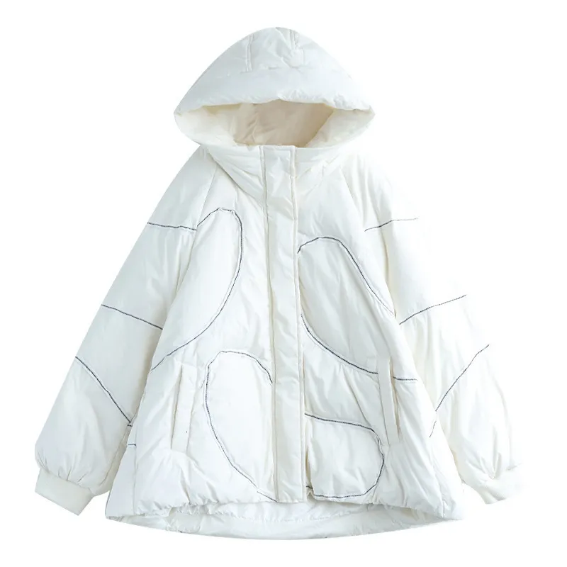 Piumino da donna Parka invernale Piumino bianco ispessito cappotto donna tinta unita giacca calda a maniche lunghe 221205