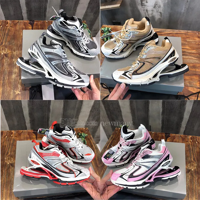 Löparskor Designer Triple S X-Pander 6.0 Herr Elasticitet Casual Mesh Läder Nylon Andas XPander Damsko Gul Grå Sneakers Balenciagas Balencaiga