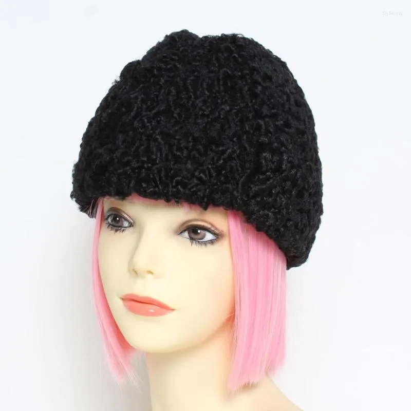 Berets unisex echte schapenvachthoeden winterdame warm geïmporteerde petten mode buiten winddicht casual