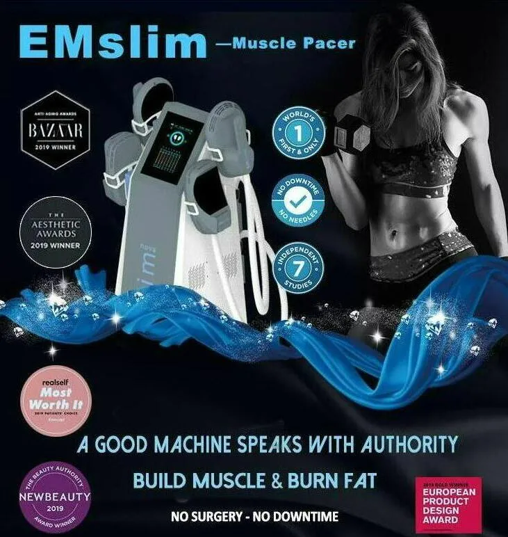 2022 Uppgradering av EMS Scuptor Slimming Fat Removal Muscle Stimulation Emslim Neo med RF Muscle Stimulator 4 HANDLAR Byggande elektriniska skulpturer Maskin