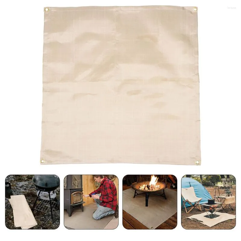 Dekens vuurdekte brandwerende pitmat pad grill proof manteles fiestas para de blancos tela weerstand camping kussen glasvezelglas