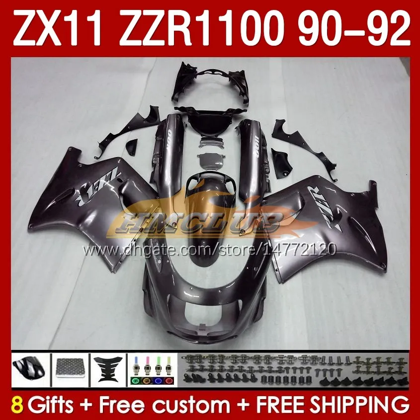 カワサキニンジャZX 11 R 11R ZX11 R ZZR1100 ZX11R 90 91 92ボディ164NO.108 ZZR 1100 CC ZX-11R ZZR-1100 1990 1991 1992 ZX-11 R 90-92 ABSフェアキット銀