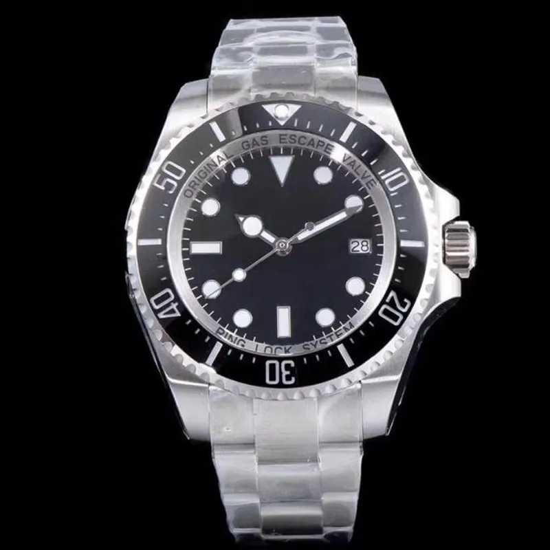 Relógio de negócios mecânico automático masculino 44mm dial moldura cerâmica preto dial glide lock fecho casual masculino relógio de pulso 111