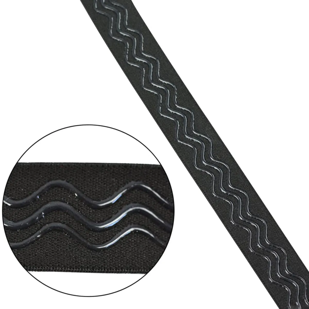 Outil pour cheveux Bande élastique noire 3 mètres avec perruques en silicone antidérapantes pour la fabrication d'accessoires de 1 pouce de largeur