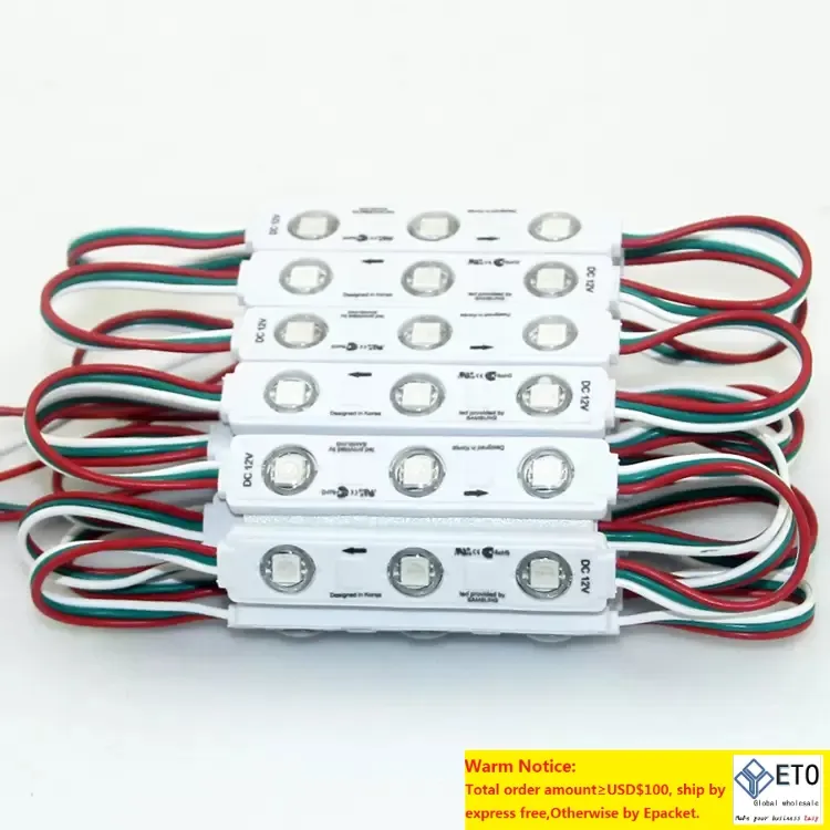 حقن LED Module Module Seal Ultrasonic Seal IP64 SMD 5050 DC12V 3 LED اللون الكامل