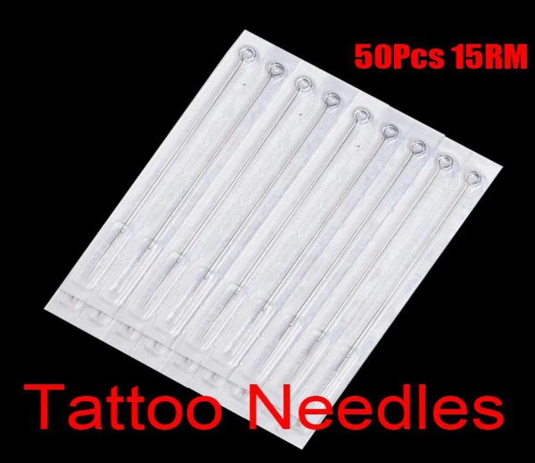 50 st 15rm engångs sterila tatuering nålar 15 rund magnum för tatueringsmaskin bläck koppar tips kits7153541