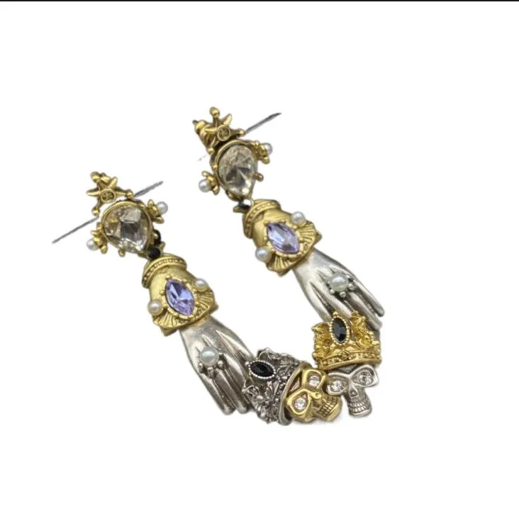 1 paio di orecchini pendenti con motivo scheletro vintage in lega, orecchini pendenti con teschio di Halloween per le donne acquista in modo economico - spedizione gratuita, recensioni reali con foto