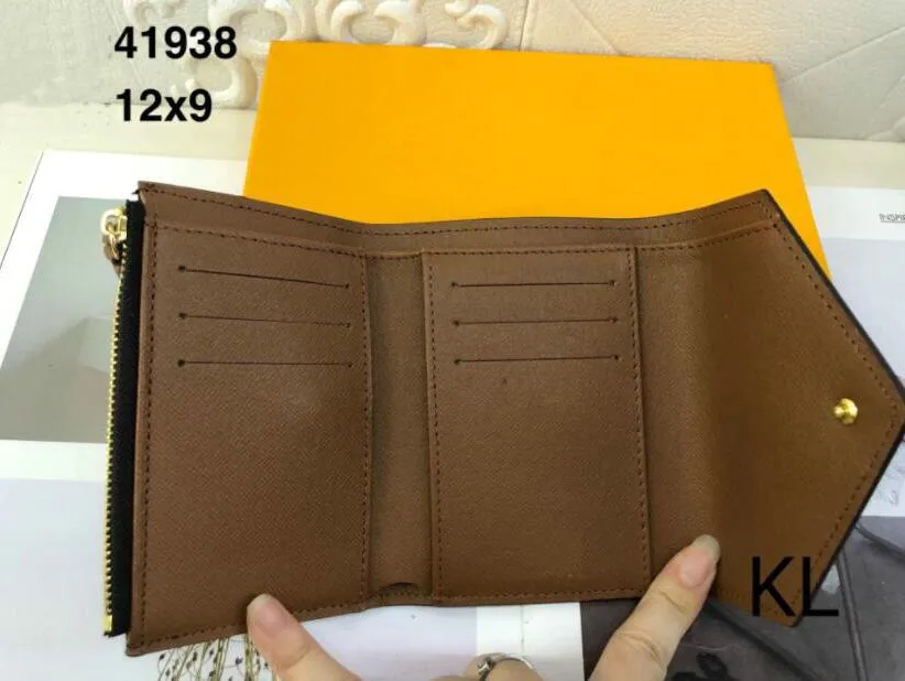 Femmes Designer Victorine Portefeuille Brown Fleur En Cuir Fold Sacs À Main Marques Court Long Titulaire De La Carte Passeport Lady Plié Bourse Dames 297H