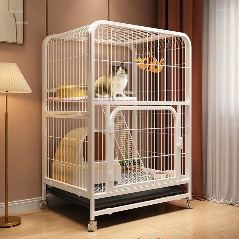 Cat Carriers Mobile Cages Home Indoor Villa Oversized Free Space kattenbak één kooi huis huisdier draagbaar buiten