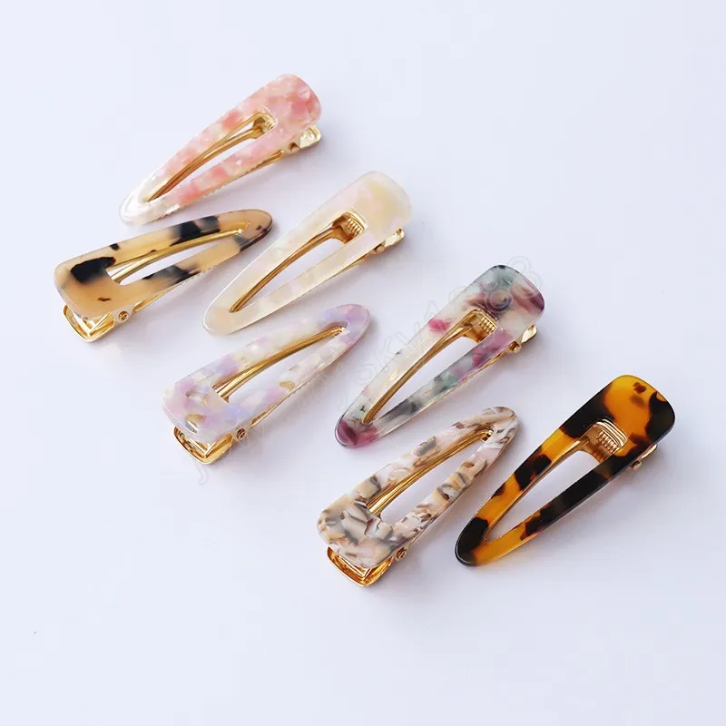 Retro Water Drop Hollow Barrettes Hair Accessories Women Girls Acetate Duckbill Hair Clips Headwear