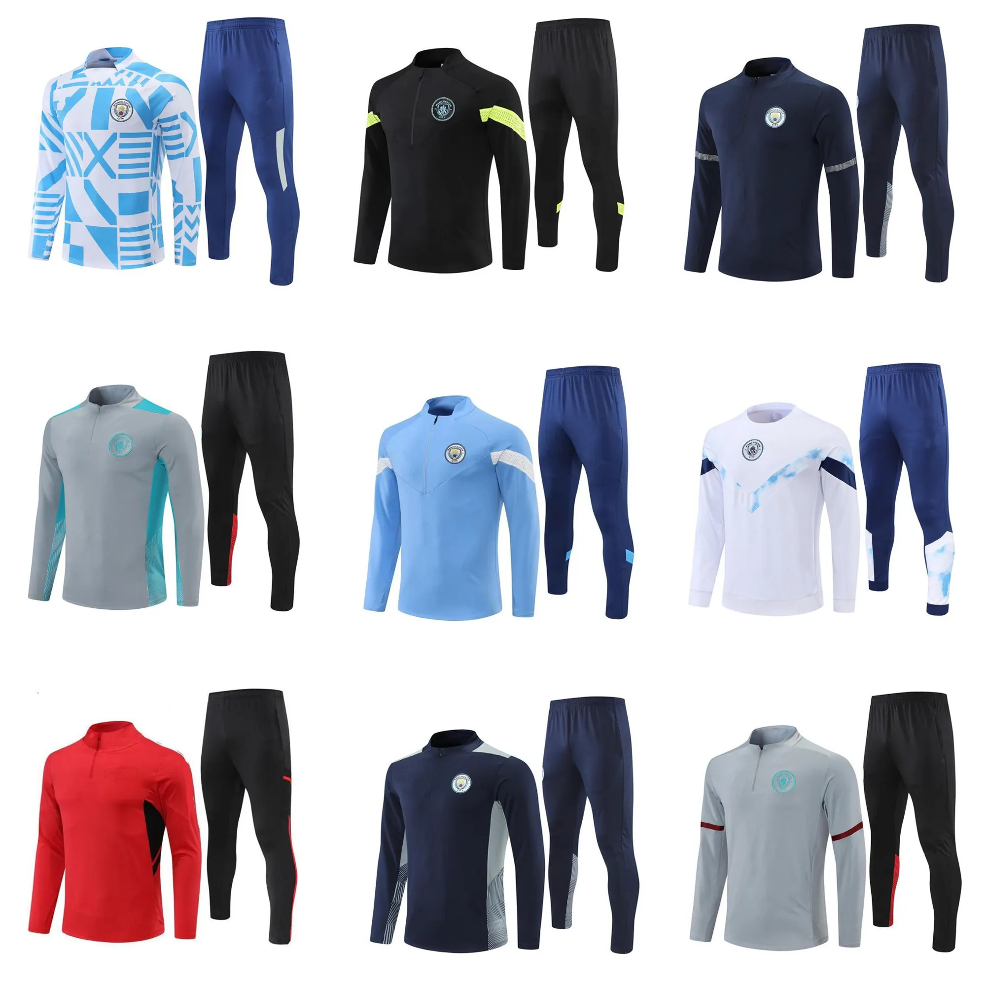 2022/23 Man City Training Suit For Men, Kids, Boys And Girls Long