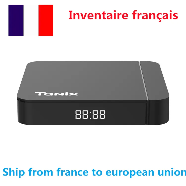 프랑스가있는 Tanix W2 TV Box Android 11.0 AMLOGIC S905W2 2G16G TVBOX H.265 3D AV1 BT 2.4G 5G WIFI 4K STET 상단 상자