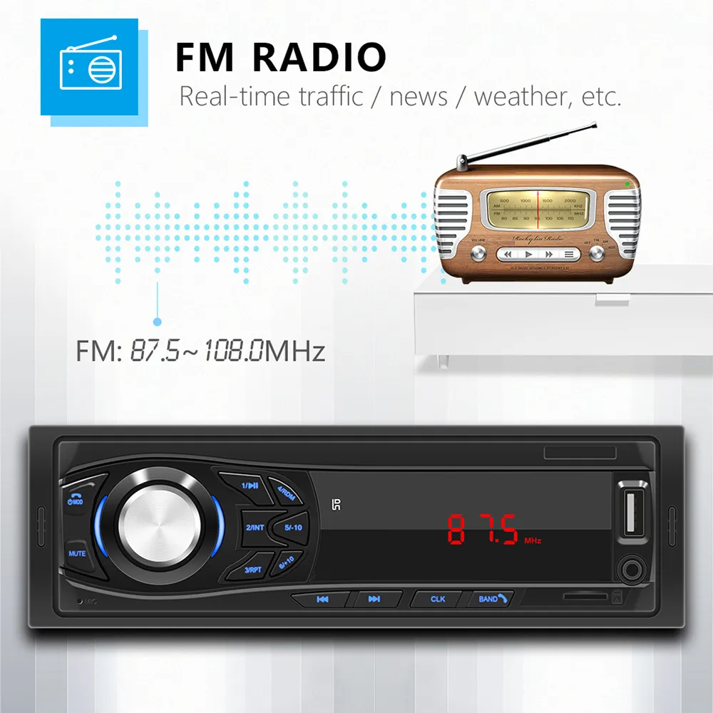 Radio samochodowe 1 Din Bluetooth Radio Car Player FM USB Auto stereo audio stereo cyfrowy audio muzyka stereo autoradio