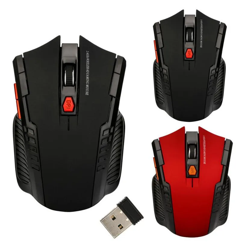 Souris Gamer Sans Fil 2.4G - 1600 DPI, 6 Boutons - Noire Ergonomique Silencieuse