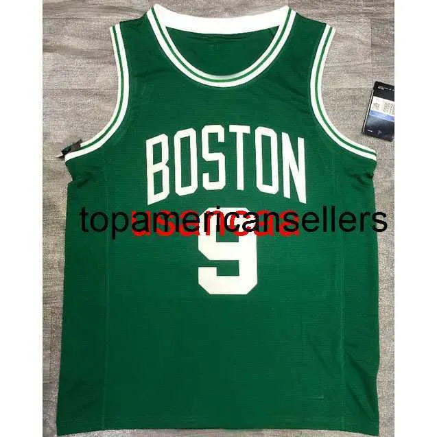 Alle borduurwerk 2 stijlen 9# Rondo Green White Basketball Jersey Pas elke nummernaam XS-5XL 6XL aan