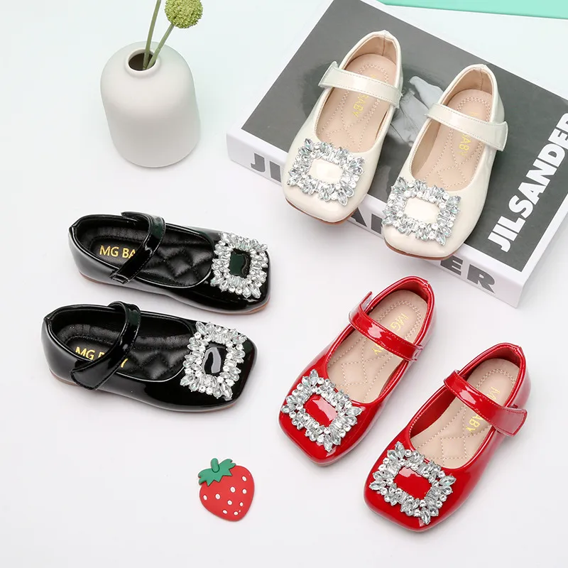 Meisje Mary Janes Lente Luxe Diamante Lakleer Bruiloft Kinderen Prinses Schoenen Zacht Licht 21-35 Zomer schoenen voor Meisjes