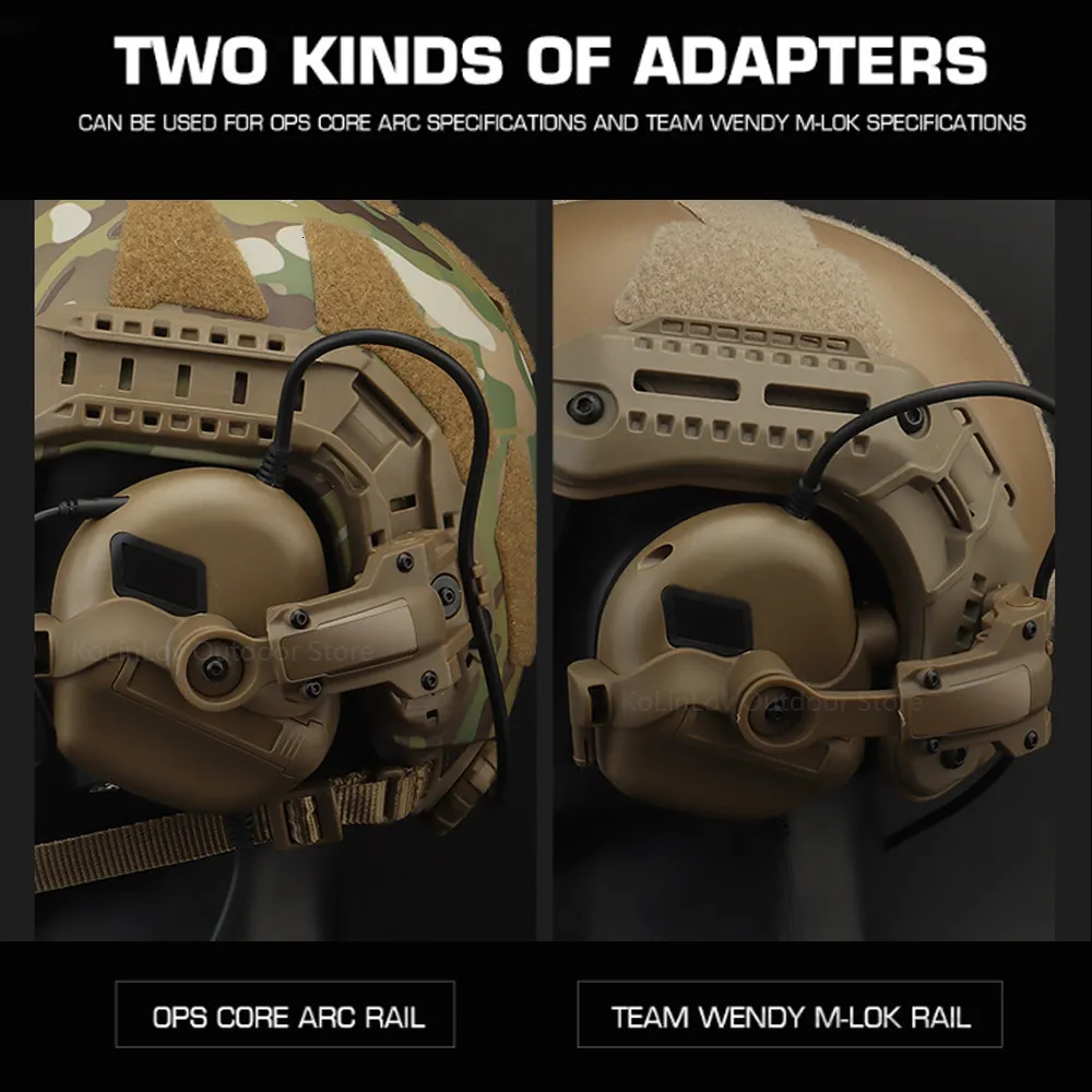 ☆ DHgate 전술 이어 머프 : 빠른 헬멧, Ops Wendy, Mlok 아크 레일 어댑터에 대한 Gen 5 군용 사냥 사격 소음  취소 헤드셋 | 오늘 ₩70,028 특가
