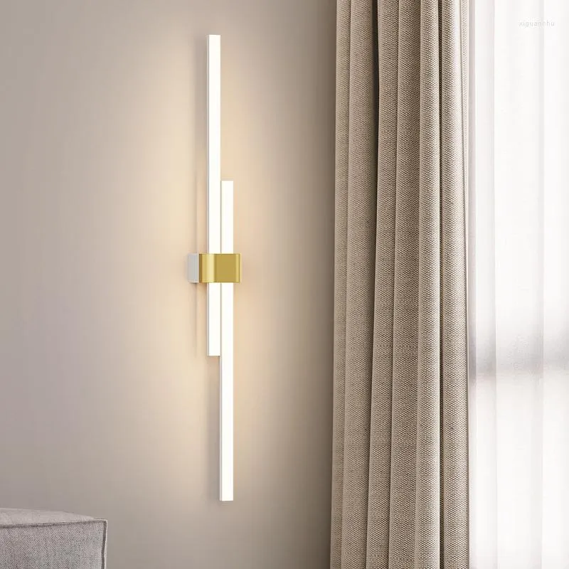 Vägglampa modern stora vardagsrumsarmaturer studie läsning lysande led lätt sovrum sovrum ögonskydd lång strip lampe