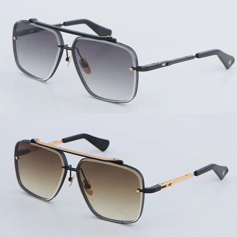 Diseñador de moda Seis gafas de sol de metal para mujeres Gasas de lujo grande para hombres Vintage Mujeres clásicas de célebras de cheywear lentes de gradiente