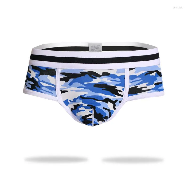 Underpants Sexy Underwear Men Briefs Panties Middle Waist Camouflage Printed Cotton Comfortable