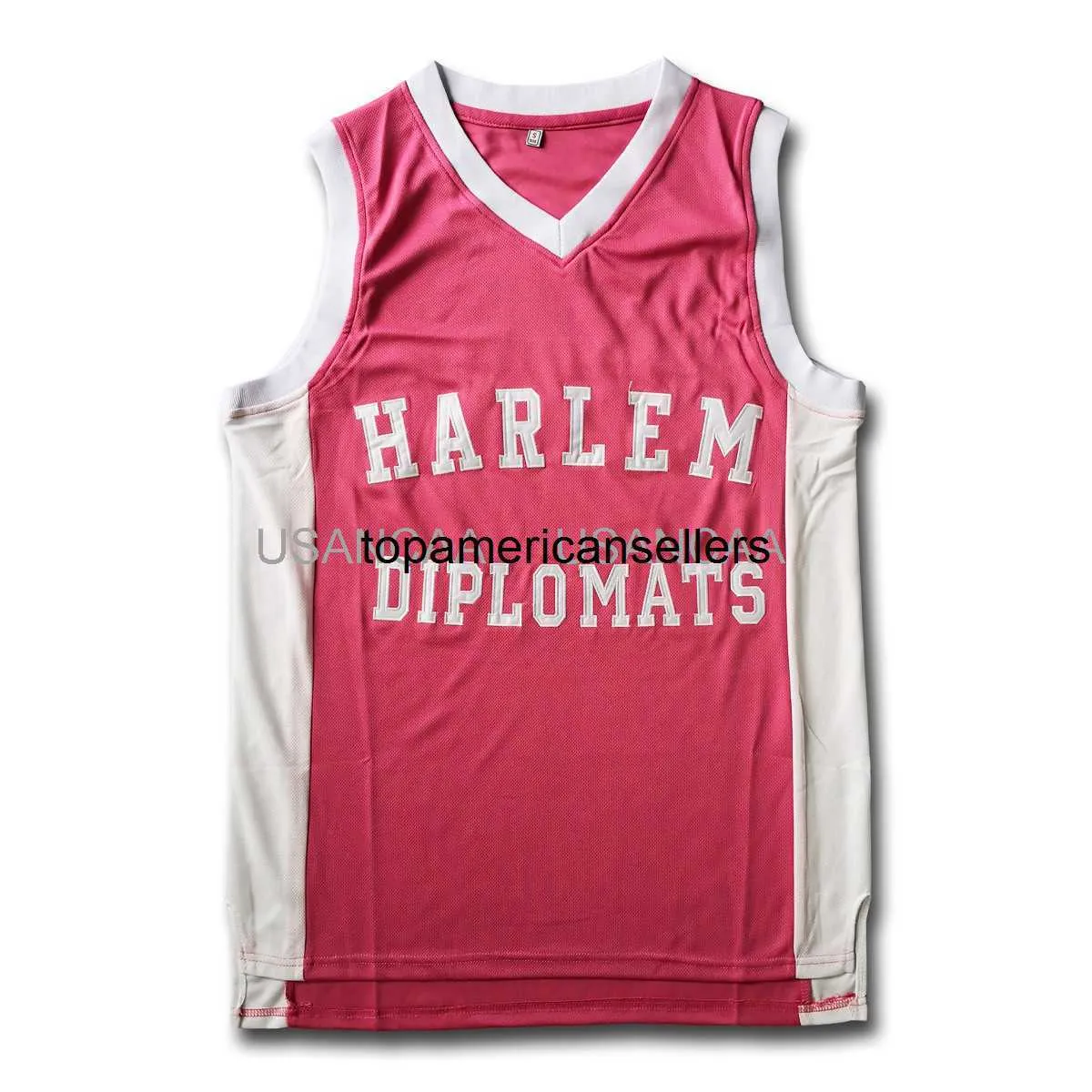 Vollstickerei Killa Harlem Diplomaten Pink Basketball Jersey Retro College Jersey XS-6XL