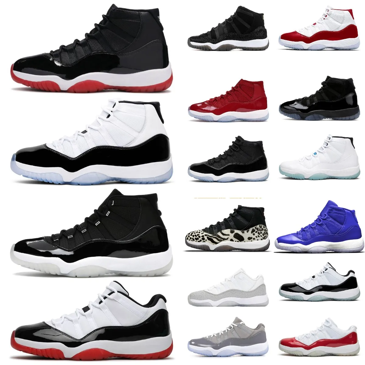 NOWOŚĆ 11 11S BUTS BUZ BOCKALL MAN WOMEN Sneakers Space Jam Cap and Gown High Concord Platinum Tint Barons Legend Blue 25th Anniversary Low White Cherry Treners