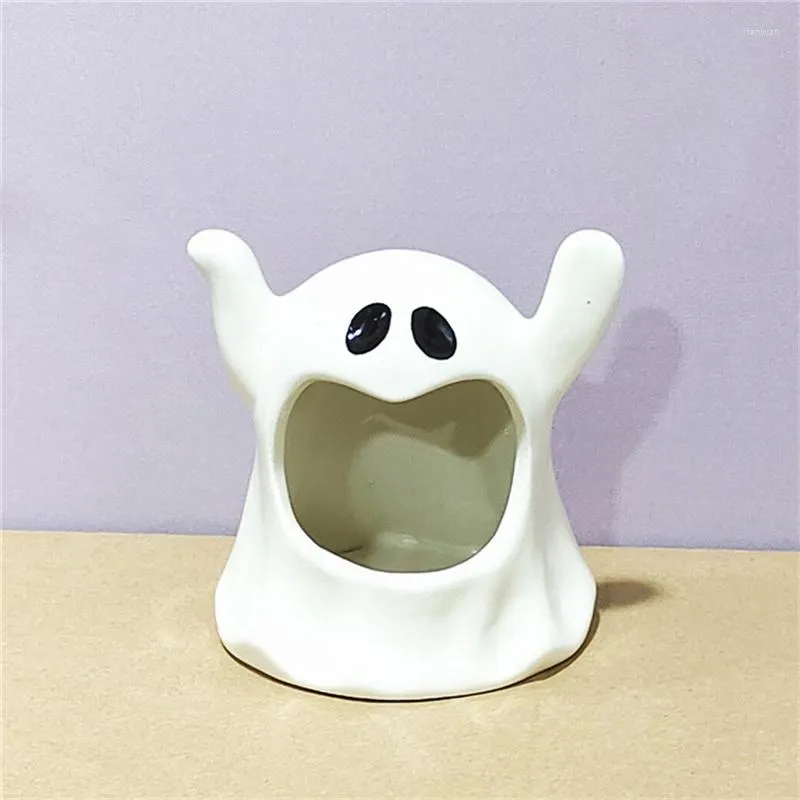 Candle Holders Creative Halloween Holder Ceramics Ghost Candlestick Dziwny wiszący Tealight Wedding Angel Table