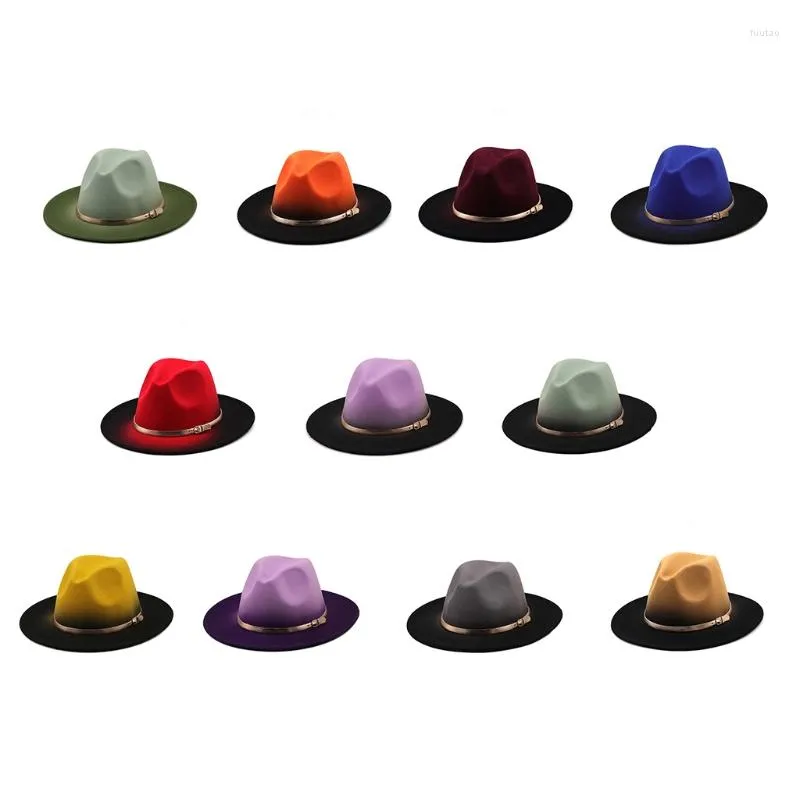 Berretti 57BD Trendy Jazz Hat Colore sfumato Top Cowboy Regalo per fidanzato fidanzata