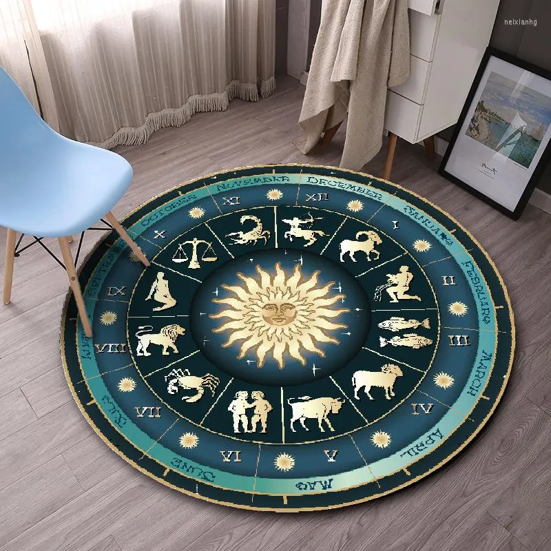Carpets Bohemian Style Round pour le salon chambre à coucher décoration intérieure antidérapante pour enfants chaise d'ordinateur Taule Bénébrette de frawe