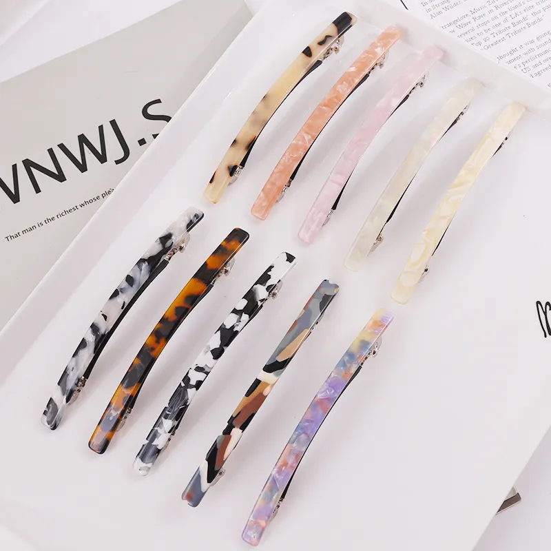 Women Fashion Leopard Geometric Hair Clips Vintage Hairpins Long Barrettes All Match Fashion Hair Accessories Gifts